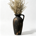 Distressed Black and Gold Pitcher Vase