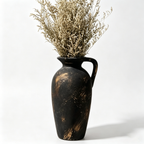 Distressed Black and Gold Pitcher Vase