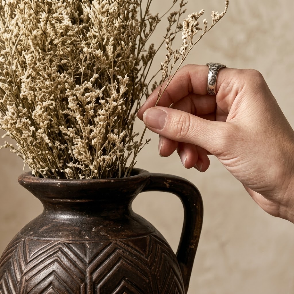 Carved Geometric Espresso Pitcher Vase
