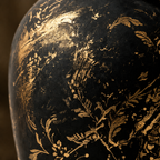 Antique Black and Gold Botanical Pitcher Vase