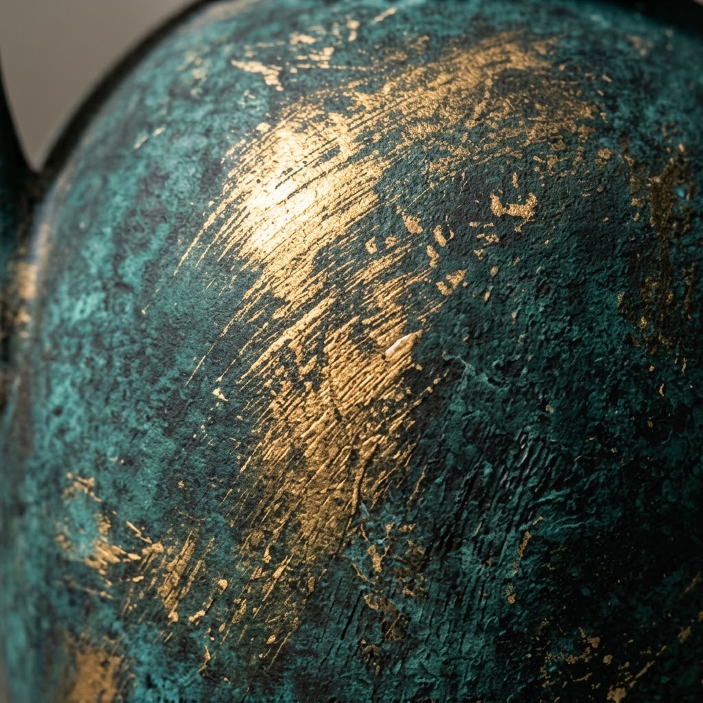 Antique Distressed Teal Amphora Vase