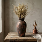 Distressed Copper Patina Urn Vase