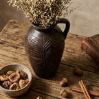 Carved Geometric Espresso Pitcher Vase