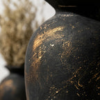 Distressed Black and Gold Artisan Vase