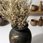 Distressed Black and Gold Artisan Vase