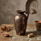 Distressed Bronze Pitcher Vase